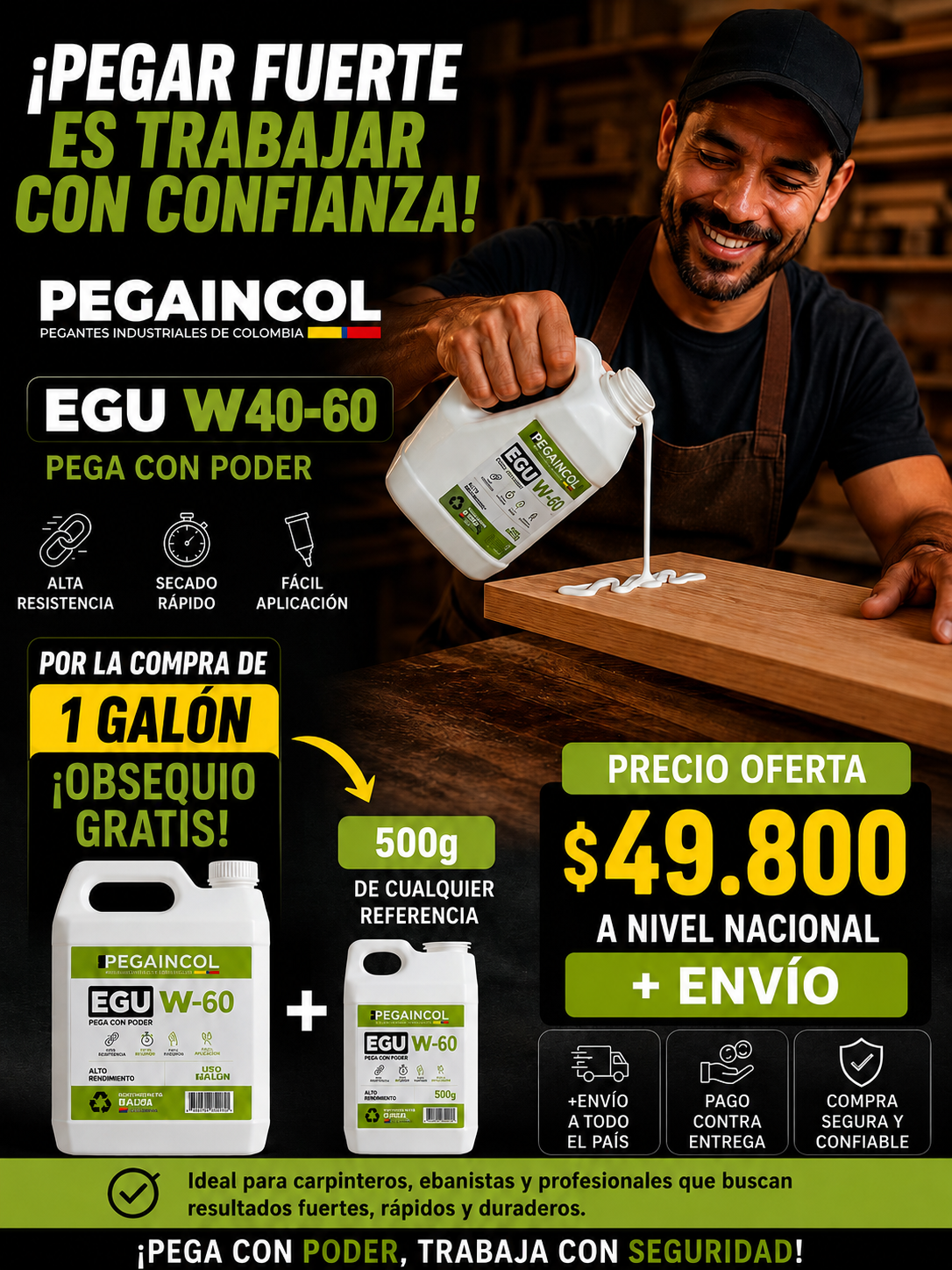oferta cuñete pegante egu w 40 60