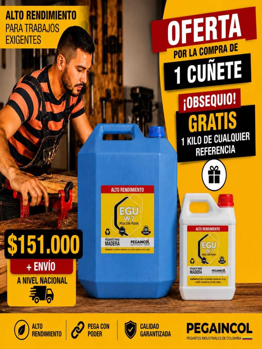 oferta cuñete pegante egu w 7
