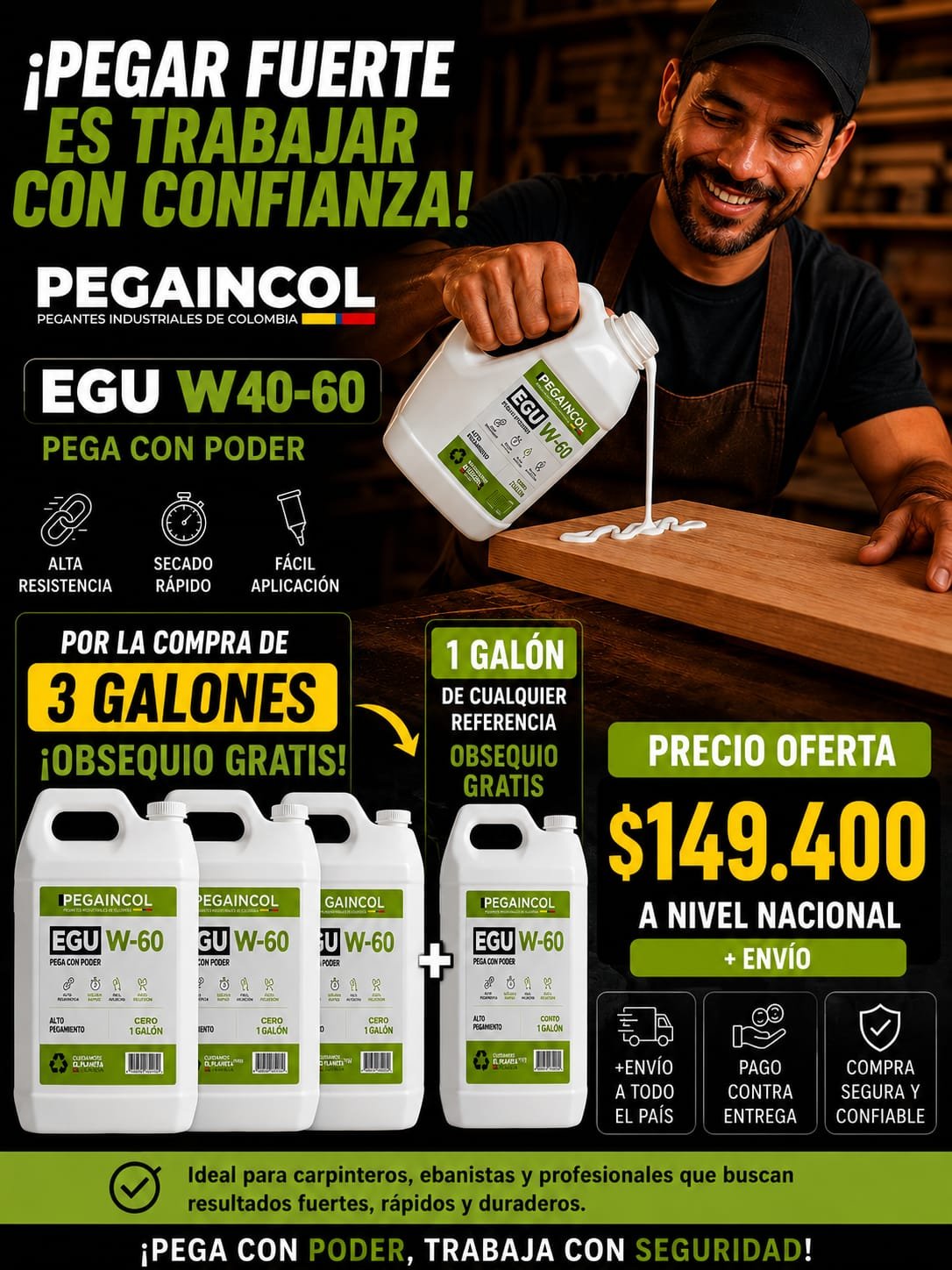 Promocion 3 galones Egu w 40-60