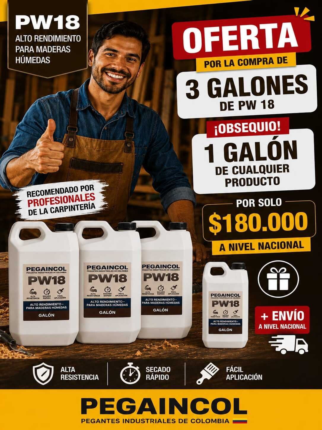 Promocion 3 galones PW18 Cafe